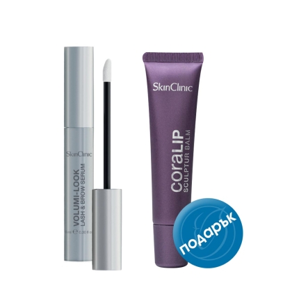 Комплект Стимулиращ серум за мигли и  Хиалуронов балсам за устни 