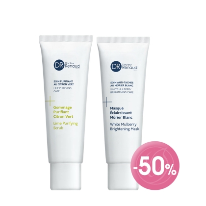 Cleansing scrub and brightening mask